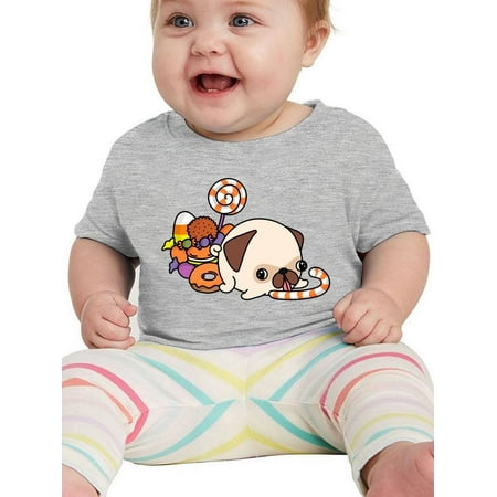 

Cartoon Pug W Candy T-Shirt Infant -Image by Shutterstock 24 Months
