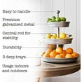 thumbnail image 3 of 3 Tier Serving Tray Vintage Galvanized Metal Stand Kitchen Tiered Home Farmhouse Style Decor Rustic Country Cupcake Stand Bar Accessories for Indoor Outdoor Use Silver$$Home Decor, Kitchen, & Other, 3 of 7