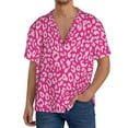 thumbnail image 3 of Wukai Leopard Men's Casual Short-Sleeve Button Down Shirt - Lightweight Summer Dress Shirt for Daily Wear-3X-Large, 3 of 7