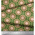 thumbnail image 3 of Soimoi Green Silk Fabric Vector Design Damask Decor Fabric Printed Yard 42 Inch Wide, 3 of 3
