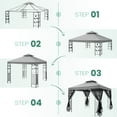 thumbnail image 5 of SANOPY 10'x13.3' Metal Patio Gazebo for Backyard with Mesh Privacy Curtains, Gazebos Shelter with Display Shelves, Steel Frame, Patio Covers for Shade and Rain, 5 of 5