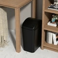 thumbnail image 5 of Sandmovie 3-Pack Garbage Can with Swing Top Lid, 4.5 Gallon Plastic Trash Bins, Black, 5 of 7