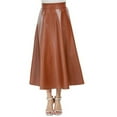 thumbnail image 3 of IROINNID Elastic Waist tail Skirts For Women Fashion Leather Skirt High Waist Skirt Solid Color Skirt, 3 of 8