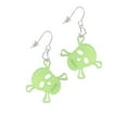 thumbnail image 2 of Acrylic Large Lime Green Skull Heart French Earrings, 2 of 4