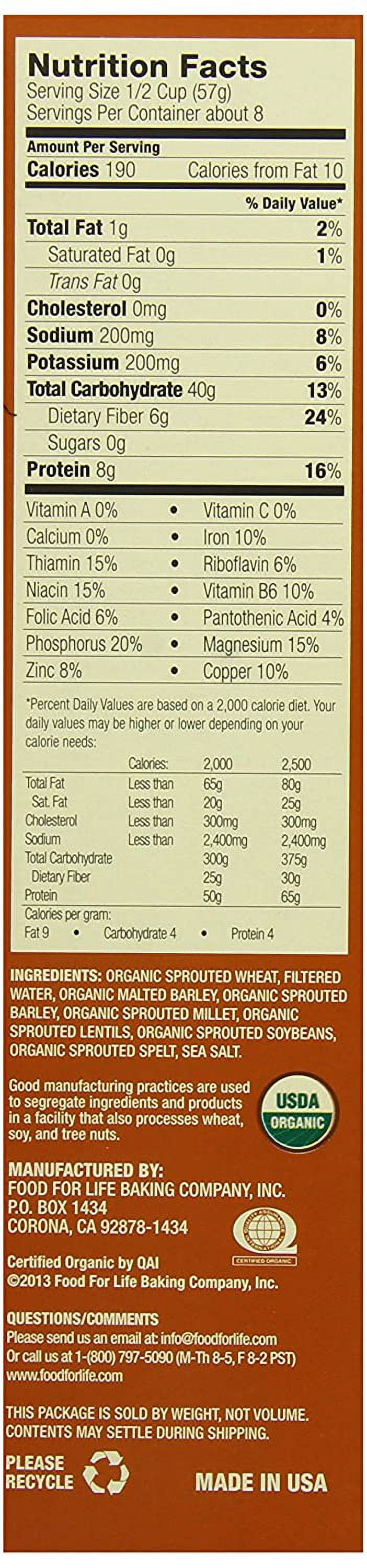 Food For Life Ezekiel 4:9 Organic Sprouted Whole Grain Cereal, Original, 16-Ounce Boxes (Pack of 6)