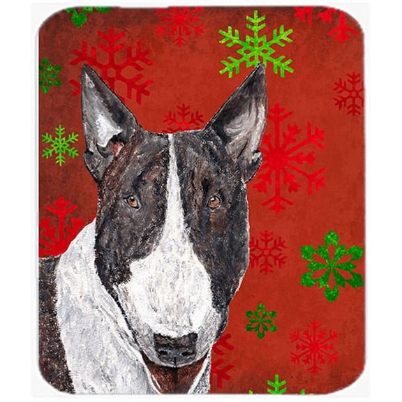 Carolines Treasures  Bull Terrier Red Snowflake Christmas Mouse Pad - 7.75 x 9.25 in.