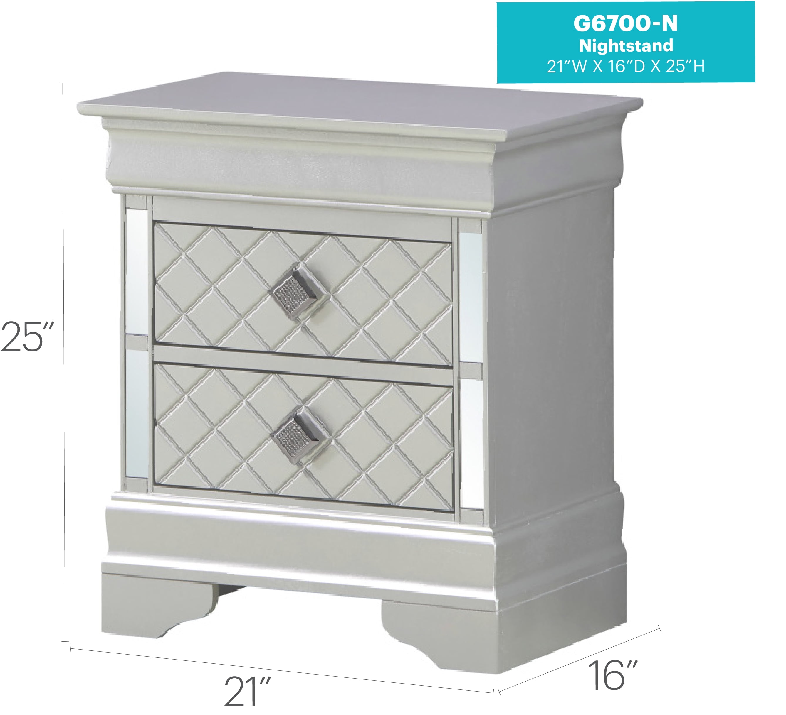 Glory Furniture Verona Nightstand in Champagne Color