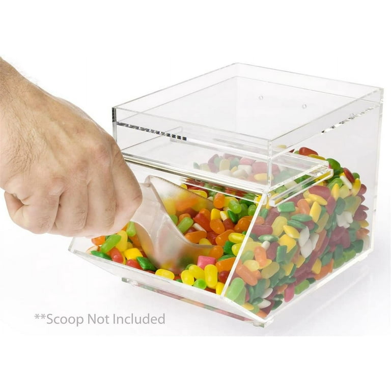 Clear Plastic Candy Container, 6-1/8w x 6-3/8h x 9-1/2d, with