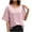 Pink, variant on Inleife Women's Sparkly Sequin Tops Short Sleeve Glitter Dressy Blouses Round Neck Club Ruffle Party Tops