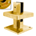 thumbnail image 2 of 6" High Stainless Steel 2205 Grade Square Frameless Swimming Pool Windscreen Glass Clamp Railing Spigot for 3/8"-3/4" Glass, Satin Gold Finish, Leg Blot, 2 of 5