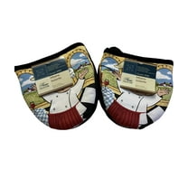 Home Collection Mini Oven Mitt Set, Chef Theme, Cotton, Heat Resistant up to 350°F