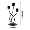 thumbnail image 3 of Gold & Black 3-Head Curved Candle Holder, Elegant Candelabra Centerpiece for Romantic Dinner Decor, Table Decorations, 23x10x10cm Iron Candle Stand, 3 of 6
