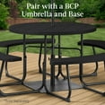 thumbnail image 7 of Best Choice Products 8-Person Circular Outdoor Picnic Table w/ 4 Benches, Umbrella Hole, 2000lb Capacity - Black, 7 of 7