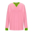 thumbnail image 6 of XFLWAM Womens Oversized Sweatshirt Crew Neck Long Sleeve Pullover Tops Casual Loose Fit Solid Color Fall T Shirt Pink L, 6 of 6