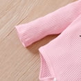 thumbnail image 6 of 12 Months Baby Girls Clothes 18 Months Girls 3PCS Fall Winter Clothing Set Letter Print Toddler Girls Long Sleeve Top Pants Headband Set Pink, 6 of 8