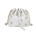 thumbnail image 4 of RUNROTOO White Shoulder Bucket Bag with Lace Flower Pattern and Drawstring Closure for Daily Use, 4 of 8