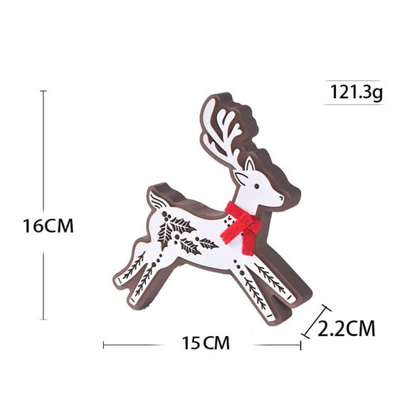 Mbvtdt Christmas Wooden Elk Figurines,Handcrafted Wooden Reindeer Tabletop Ornament,Deer Figurine for Desktop or Window Holiday Decor,Christmas Wooden Deer Decoration for Home Party