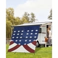 thumbnail image 4 of 4th of July RV Awning Sun Shade Screen 9'X7' American USA Flag Mesh Sunscreen Blue and Red Awning Shade Screen with Zipper UV Blocker Completed Kits Outdoor Canopy for RV Motorhome Camper Travel, 4 of 7