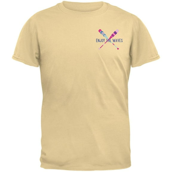Summer Sun Enjoy the Waves Paddles Mens Organic T Shirt Yellow Haze MD