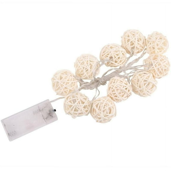 1 cadena de luces de ratán con forma de globo.