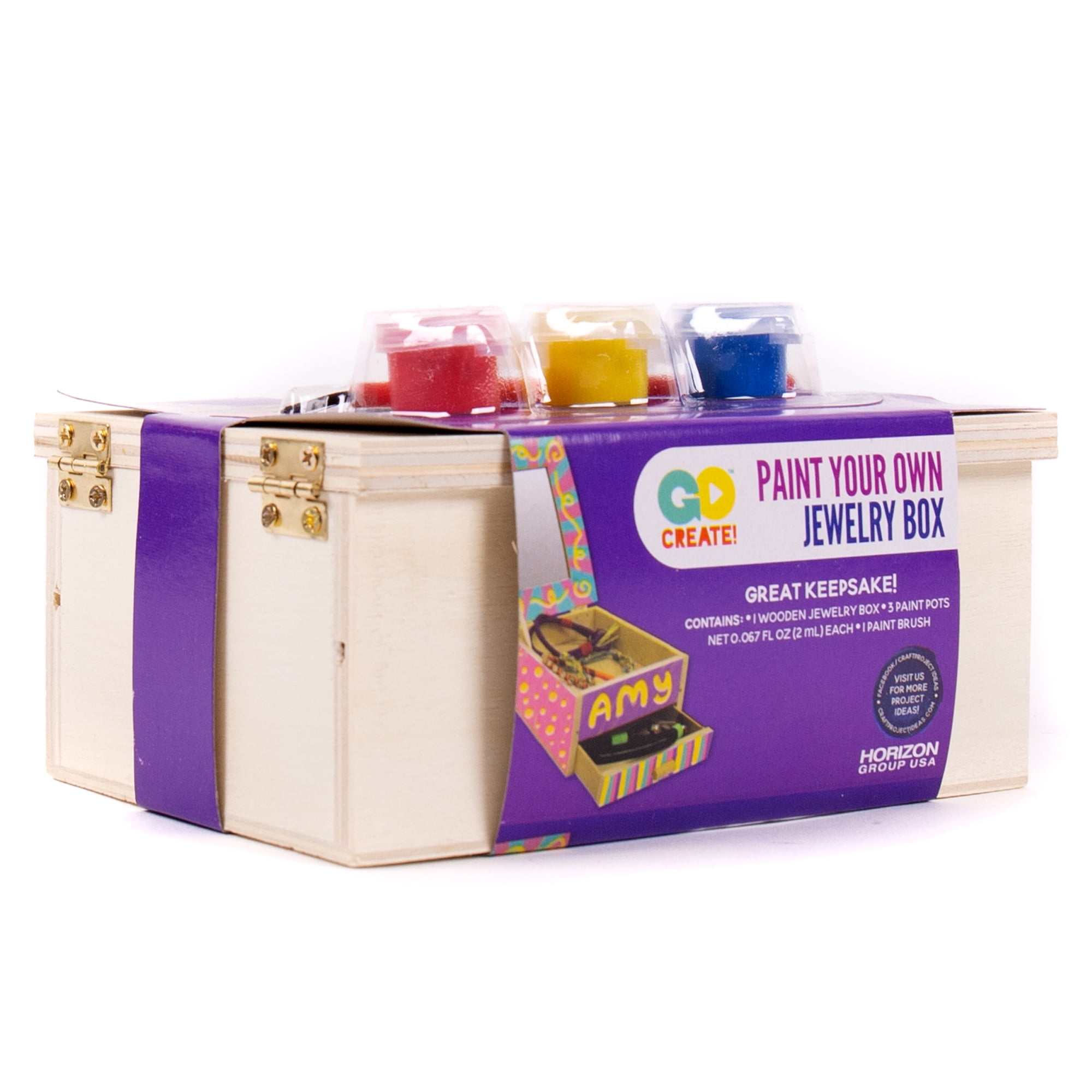 Go Create Wooden Jewelry Box with Paint Set, Arts & Crafts, Unisex, 6+ 