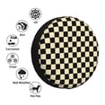 thumbnail image 5 of Spare Tire Cover, khaki black checkered Wheel Cover Tire Covers for Trailers Car Truck Camper Universal Tire Covering Fits Diameter 17 inch, 5 of 7