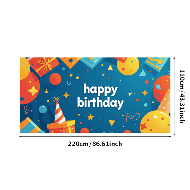 Colorful Happy Birthday Backdrop Banner for Birthday Party Decorations Background Celebration Photography Props Party Supplies Decors