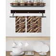 thumbnail image 3 of Retro Tribal Kitchen Dish Towels for Drying Dishes Set of 4, Middle Century Bohemia Minimalist Art Red Brown Waffle Weave Microfiber Hand Tea Bathroom Towels Quick Dry & Absorbent Towel 15.7x23.6, 3 of 7