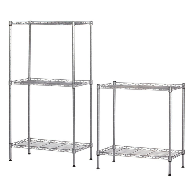 Sasoiky 5 Tier Corner Storage Shelves, Wire Shelving Unit, Metal Shelf, Steel Storage Rack 23.2 L x 17.3 W x 60.8 H for Laundry Bathroom Kitchen