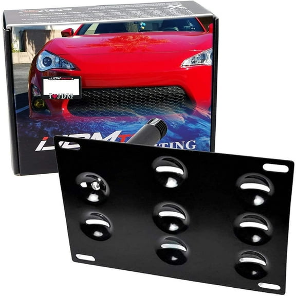 No Drill Front Bumper Tow Hook License Plate Mounting Bracket Adapter Kit For 13-17 Scion FRS, 13-21 Subaru BRZ & 15-21 WRX, 10-15 Toyota Prius & 17-21 86