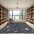 thumbnail image 2 of ODIKA 4'x6' Machine Washable Non-Slip Area Rug, Art Nouveau Navy High Traffic Rug, Blue, 1081721, 2 of 7