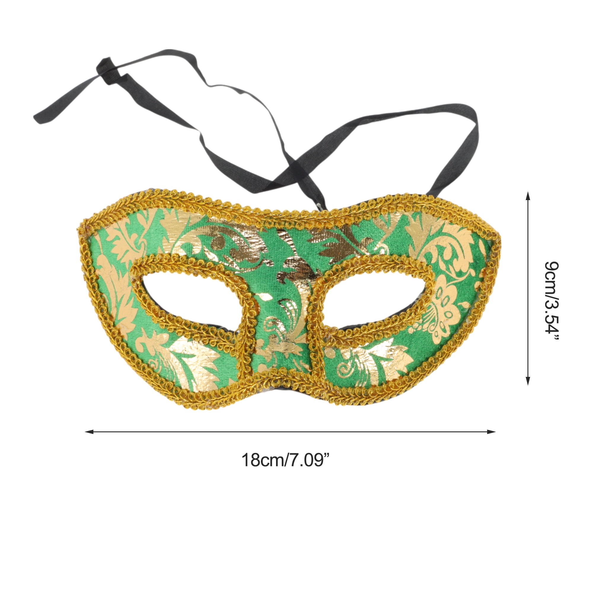 Unique Bargains 1 Pack Jazz Cloth-Wrapped Flat Head Half Face Party Mask Green