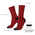 thumbnail image 6 of Honeii Retro red and Black Houndstooth Print Adult Socks,Crew Socks,Casual Calf Socks,Daily Wear Socks for Men & Women, Perfect for Sports, Casual and Everyday Use, 6 of 6
