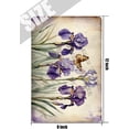 thumbnail image 5 of Purple Iris Flower Retro Aluminum Sign 12"x8" Metal Sign Iris Flower Themed Wall Art Vintage Floral Decor Tin Garden Signs for Cafes Club Pub Man Cave Wall Sign Gifts, 5 of 6