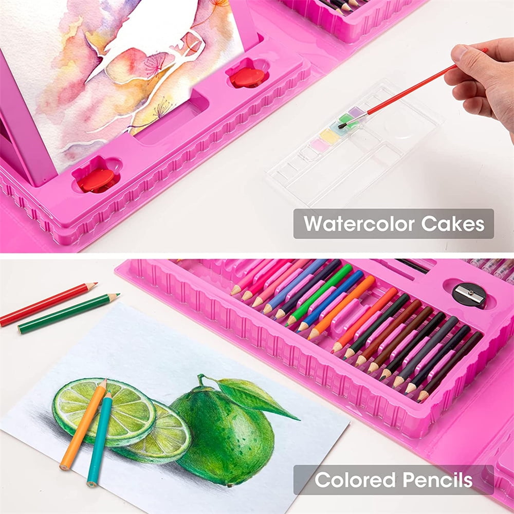 Art Kit, Art Supplies Drawing Kits, Arts and Crafts for Kids,Bexikou 208Pcs Gifts Art Set Gifts for Teen Girls Boys 6-8-9-12, Art Set Case with Trifold Easel, Pastels, Crayons, Pencils