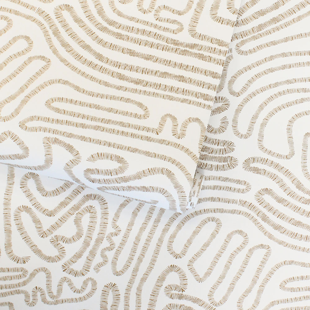 Tempaper Sketch Taupe Peel and Stick Wallpaper, 20.5" x 16.5'