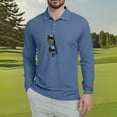 thumbnail image 2 of Inglocry Men's Golf Polo Shirts Long Sleeve Performance Collar Shirts Lightweight Summer Casual Quick Dry Tee Blue S, 2 of 5