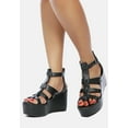 thumbnail image 6 of WINDRUSH Cage Wedge Leather Sandal in Black, 6 of 6