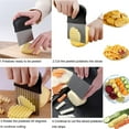 thumbnail image 3 of ® Set Of 2 Corrugated Knife And Onion Cutter, Stainless Steel Mandoline, Potato Chips, Potato Cutter, French Fries Cutter For Fruit Vegetable Salad, 3 of 5