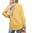 thumbnail image 3 of DondPO Womens Tunic Tops，Womens Sweatshirt Crewneck Long Sleeve Shirts High Low Tops Curved Hem Women Sweatshirts No Hood，Womens Fall Tops，Tops for Women Trendy Yellow XL, 3 of 4