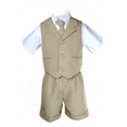 thumbnail image 3 of Baby Boy Toddler Formal Vest Shorts Khaki 6 Piece Set Suit Necktie 23 Color S-4T, 3 of 5