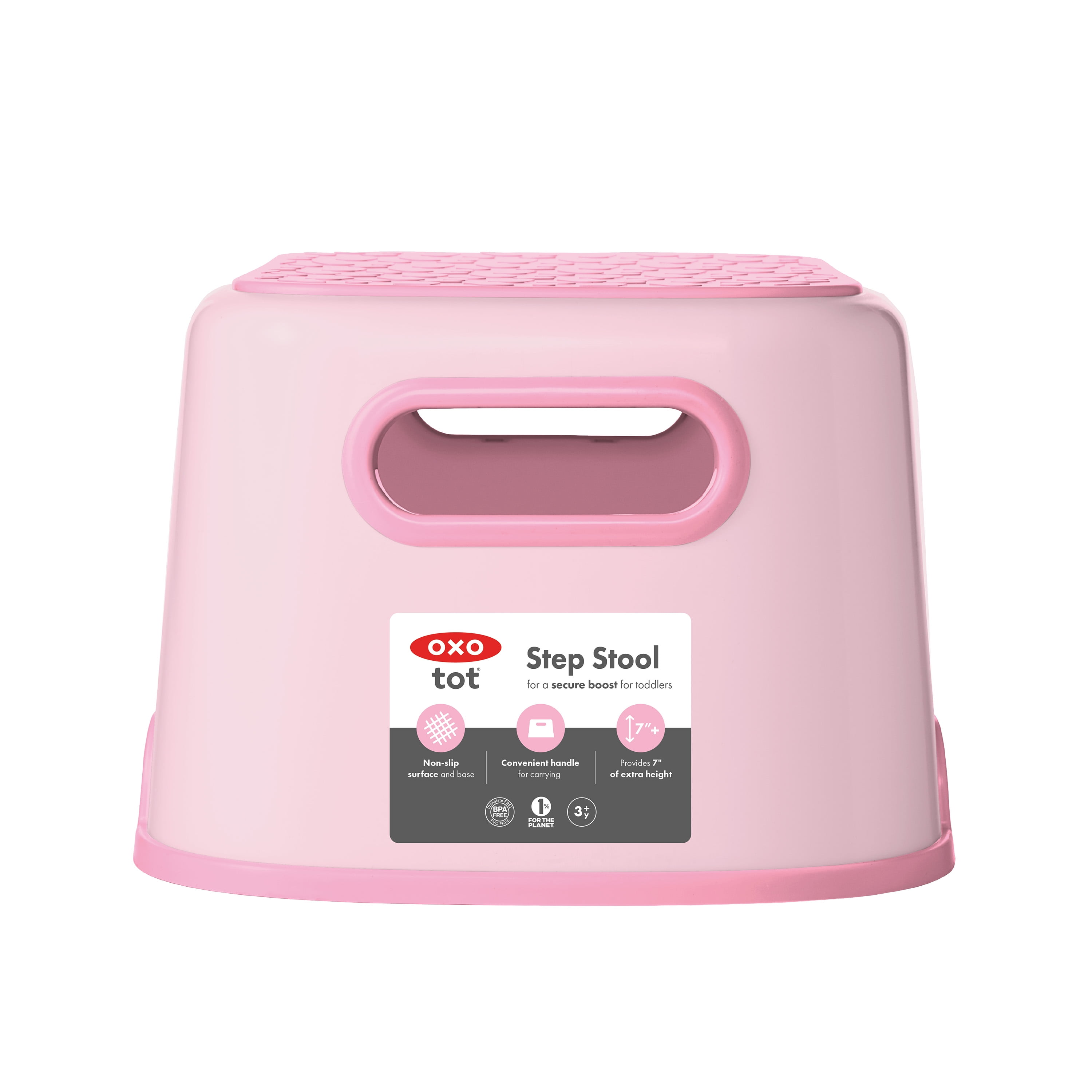 OXO Tot Anti-Slip Step Stool, Blossom, Supports Up to 200 lbs, Toddler & Kids Use