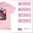 thumbnail image 4 of Tee Hunt Cute Thinking Crowned Cat T-Shirt Dean Russo Colorful Kitte Men's Tee, Light Pink, Medium, 4 of 5