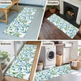 thumbnail image 5 of 2'x6' Rug Runners for Hallways Kitchen, Blue Green Botanical Non Slip Entryway Beside Floor Carpet Runner, Watercolor Summer Leaf Washable Laundry Room Bedroom Throw Rugs Mat for Family Pet, 5 of 8