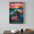 thumbnail image 6 of Wuhan Retro Travel Poster Vintage Chinese City Tourism with Yellow Crane Tower & Landmarks Canvas Poster, 6 of 8