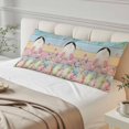 thumbnail image 4 of Easter Body Pillow Covers 20"x54", Colorful Wooden Grain Easter Bunny Eggs Farmhouse Flower Soft Brushed Microfiber Breathable Throw Pillow Covers, Pillowcase with Zipper for Couch Sofa Bedroom, 4 of 9