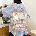 thumbnail image 3 of Mochilas Bolso 5 uds mochilas Kawaii para niñas estilo preppy a cuadros mochila grande estuche para lápices, 3 of 8