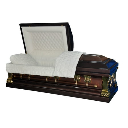 Overnight Caskets, Funeral Casket, Heritage Bronze With White (Best Price Caskets Reviews)