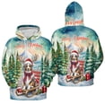 thumbnail image 3 of Merry Christmas Santa Reindeer Antlers Australian Shepherd Sleigh Xmas Winter Holiday All Over Print 3D Hoodie Unisex Merch Hoodies Aussie Dog Lover Gifts - 00023, 3 of 6