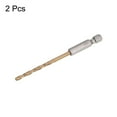 thumbnail image 3 of Uxcell 2pack Hex Shank Drill Bit 3.5mm M35 High Speed Steel Titanium Coated Twist Drill Bit 90mm Long with 1/4" Shank, 3 of 4